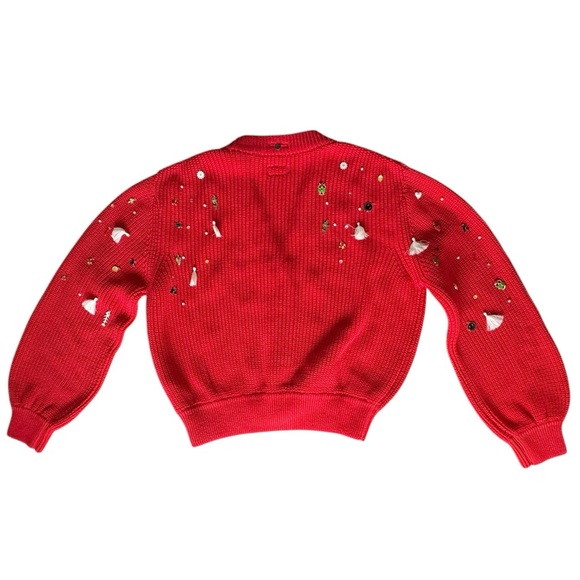 Mother The Bell Sleeve Crop Cardigan Full Of Charm Sweater - Red | XS NWT - Picture 10 of 14